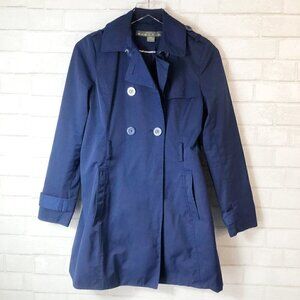 Kenneth Cole Reaction Double Breasted Belted‎ Rain Trench Coat Women's Size S